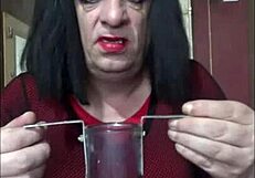 bisexual crossdresser shyly fills himself up in homemade video part 1