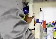 Couple of bisexual girls craving to share plumber's massive bbc cock.