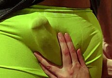 Japanese Bitch Dominates with Handjob and Slap! Cumshot Explodes While Toyed Over Pants. I Couldn't Hold Back!