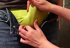 Japanese Bitch Dominates with Handjob and Slap! Cumshot Explodes While Toyed Over Pants. I Couldn't Hold Back!