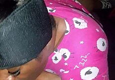 Feeling The Passion In This Sloppy Ebony Blowjob With A Big Black Cock At Bedtime