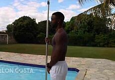 Blonde Slut Cleo Cadillac Cheats with Hung Pool Guy After Cuckold Husband Leaves!