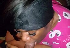 Feeling The Passion In This Sloppy Ebony Blowjob With A Big Black Cock At Bedtime