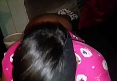 Feeling The Passion In This Sloppy Ebony Blowjob With A Big Black Cock At Bedtime