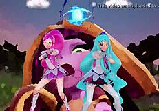 Miku playing hypnotic dance in HD with electronic music