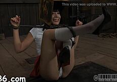 Graphic hardcore BDSM scenario with fucking a pussy and a cock