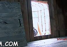 Spicy Brunette Cutie Masturbates With Huge Sex Toy In Fetish BDSM