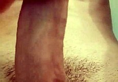 Big monster cock gets stroked hard and fast.