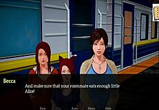 In my new 3D family game, the redhead teen explores big tits and ass