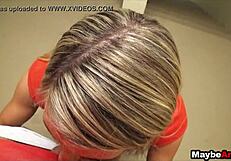 Skinny blonde girl ass fucked in public pickup pov, spied on outdoors.