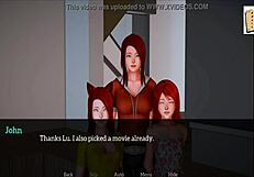 In my new 3D family game, the redhead teen explores big tits and ass