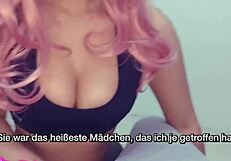 German teen babe on webcam hints at titty fuck and blowjob surprises
