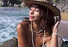 i can't believe tiny mexican teen carolina reyes stripped bare on the beach. so hot!