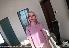 pov lesbian group with strap-on banging skinny blonde ingrida in the afternoon