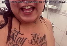 Mary Jhuana Takes Shower And Tests Showerhead In Her Ass