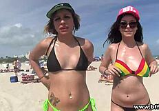 Best Friends Lick And Cum At Spring Break Beach Party