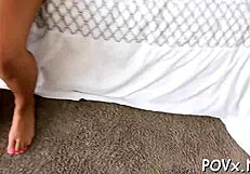 Horny Teenie Sucks Group Cocks POV Cumshots