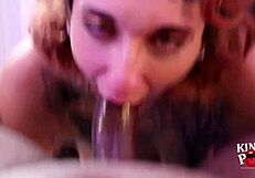 Gia Lovey performs deep throat blowjob on a big black cock before doing POV fucking