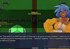 spunkstock music festival - blue haired asian in hentai game part 2