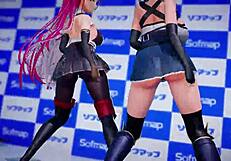 Hololive houshou marine shirokane noel pink cat mmd