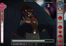 spunkstock music festival - blue haired asian in hentai game part 2