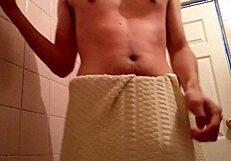 Mexican gay man masturbates intensely in private room