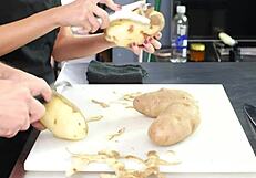 Marica Hase shocks by putting eel in ass in kitchen!