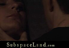 ballgagged damsel in leather gets wild punishment with intense banging.