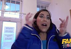 Fake Hostel Busty Brunette Backpacker Gets Wild with Intense Rimjob Action