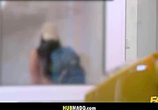A naked hostel visitor attracts the attention of females – 30-45 min of group bang with a big cock