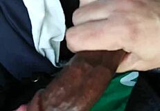 Lisa gus sucks that big black cock!