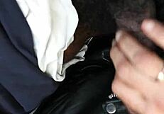 Lisa gus sucks that big black cock!