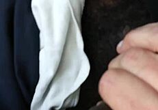 Lisa gus sucks that big black cock!