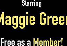 Maggie green's undies tease her big clit solo