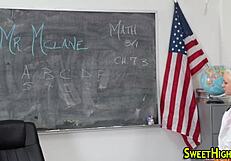 Teen Coed Masturbates Big Cock In Uniform