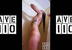 Phoendixxx touches her petite tits in soapy shower solo!