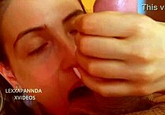 Stepsister with green eyes gives an amazing blowjob