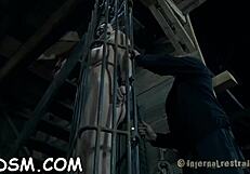 Beautiful Brunette Babe Uses Dildo on Wet Pussy in BDSM Scene