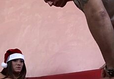 cece stone as santa claus gives deepthroat blowjob and creampie