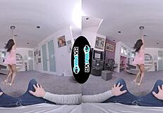 i got a blowjob from a big cock brunette in vr, cummin on her face.