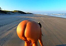 Erotic buttplug sex play in the middle of the desert