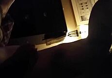 Girlfriend sucking my cock and deep throating with sexy friend watching