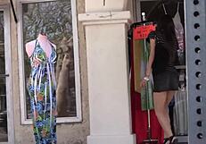 Ariel Rose sucks dick through glory hole!