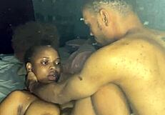 ebony's getting fucked missionary style again at home