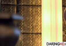 Katy Rose in stockings receives rough anal drilling