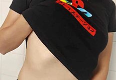 nerdy step sister masturbates in shower with small tits