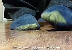 Gay man dominates verbally in sweaty nylon dress sock fetish