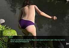 girls swim topless in anime hentai