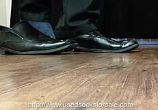 Gay man dominates verbally in sweaty nylon dress sock fetish