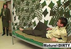 Mature officer fucks her new young 18+ recruit